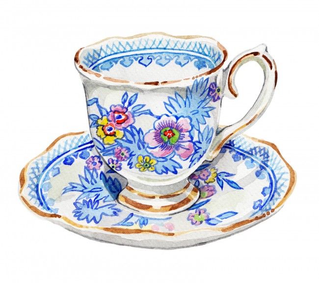 650x577 The Vibrant Watercolor Works Of Holly Exley In 2018 - Watercolor Tea Cup