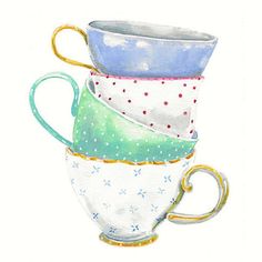 236x236 Watercolor Print Floral Teacup 11 X 8.5 Teacup Amp Saucer I - Watercolor Tea Cup