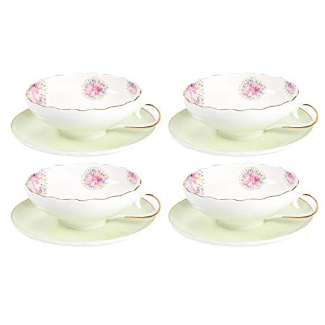 466x466 Set Of 4 Tea Cup And Saucer Set - Watercolor Tea Cup
