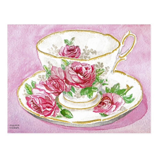 540x540 Postcard - Watercolor Teacup