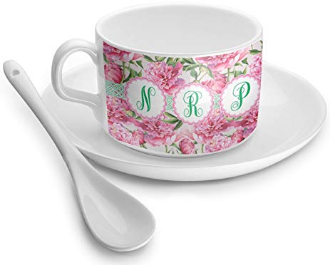 463x372 Watercolor Peonies Tea Cup (Personalized) Coffee - Watercolor Teacup