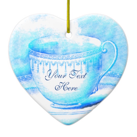 540x540 Watercolor Teacup Personalized Ornament - Watercolor Teacup