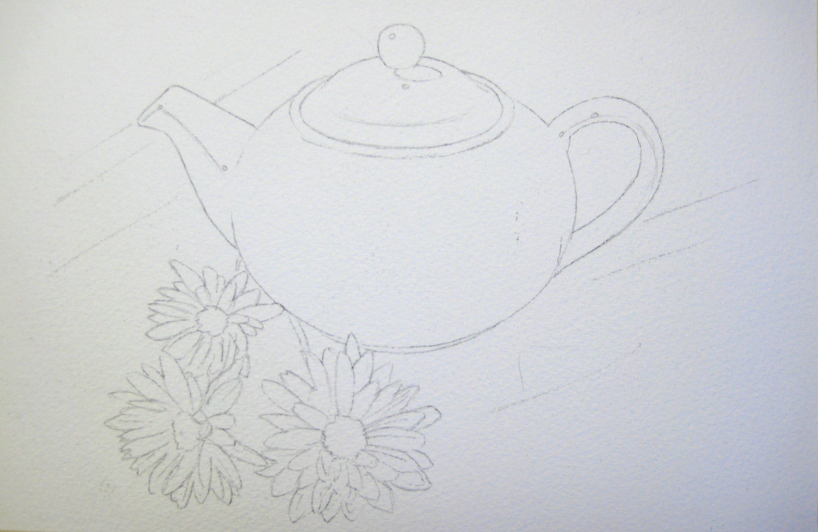 1600x1040 Teapot And Daisies A Watercolour Instruction Blog - Watercolor Teapot