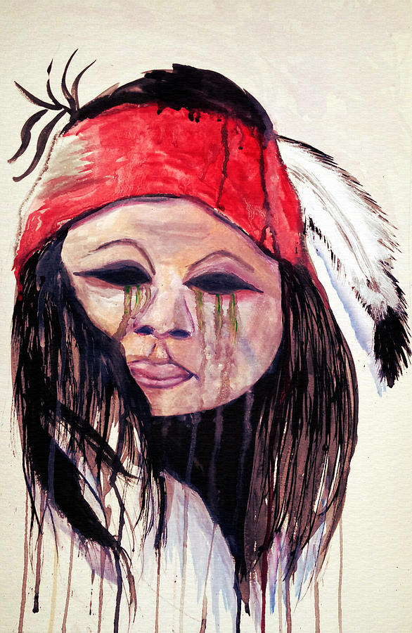 586x900 Watercolor Painting Of Apache Tears By Ayasha Loya Painting By - Watercolor Tears
