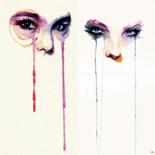 500x500 Watercolor Tears Art Watercolor, Fashion - Watercolor Tears