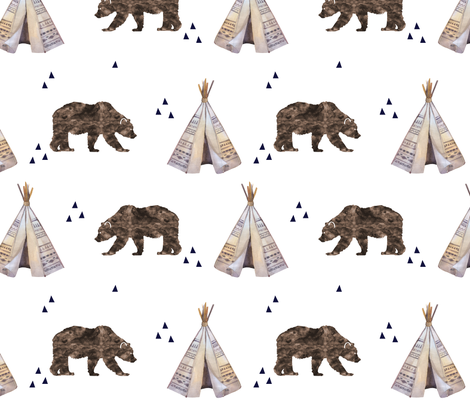 470x403 Watercolor Bears And Teepee Giftwrap - Watercolor Teepee