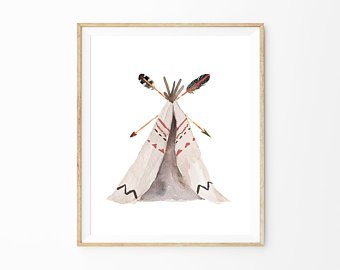 340x270 Watercolor Teepee Etsy - Watercolor Teepee