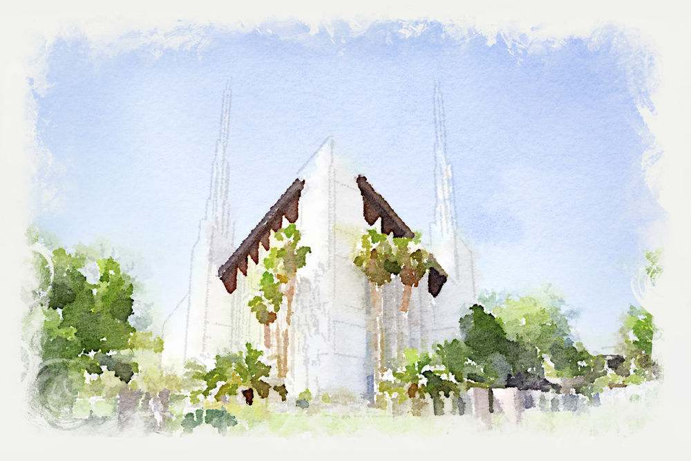 1000x667 Las Vegas Temple Watercolor Print In Temple ( D - Watercolor Temple