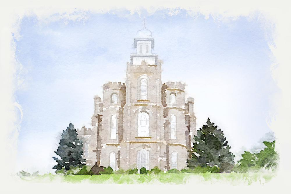 1000x667 Logan Temple - Watercolor Temple