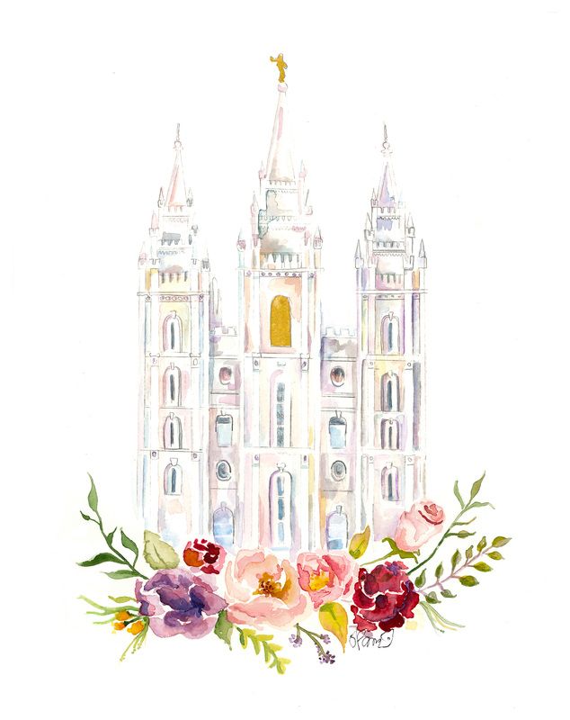 634x800 Salt Lake City Temple (Lds) Watercolor Available On Etsy By Sweet - Watercolor Temple