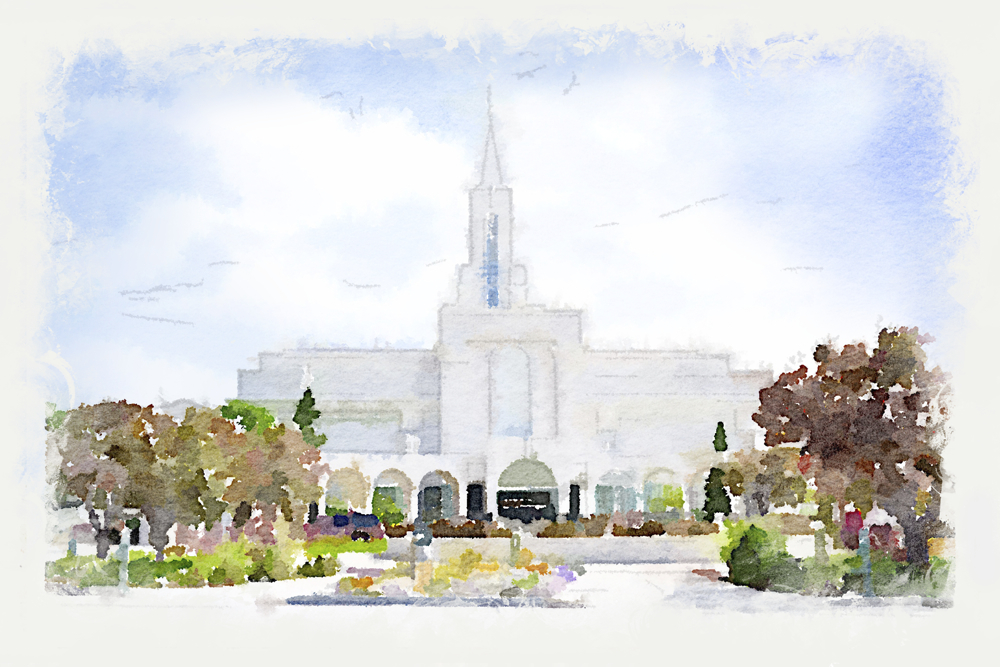 1000x667 Bountiful Temple - Watercolor Temple