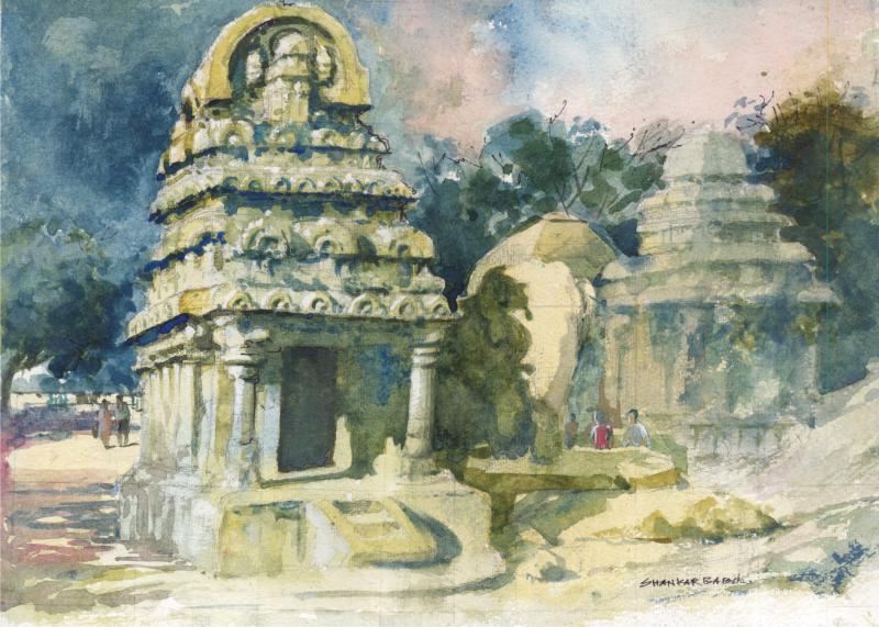 Watercolor Temple at PaintingValley.com | Explore collection of ...