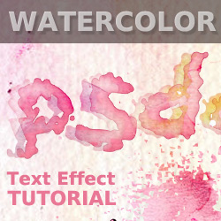 250x250 Watercolor Stain Text In Photoshop - Watercolor Text Generator