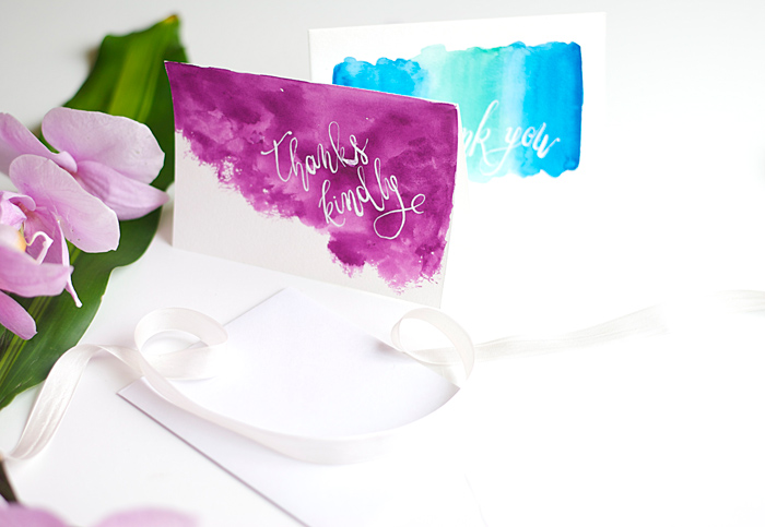 700x483 Diy Watercolor Thank You Cards Designsponge - Watercolor Thank You