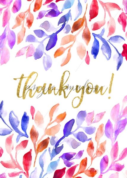428x600 Download And Print This Hand Painted Watercolor Thank You Card - Watercolor Thank You