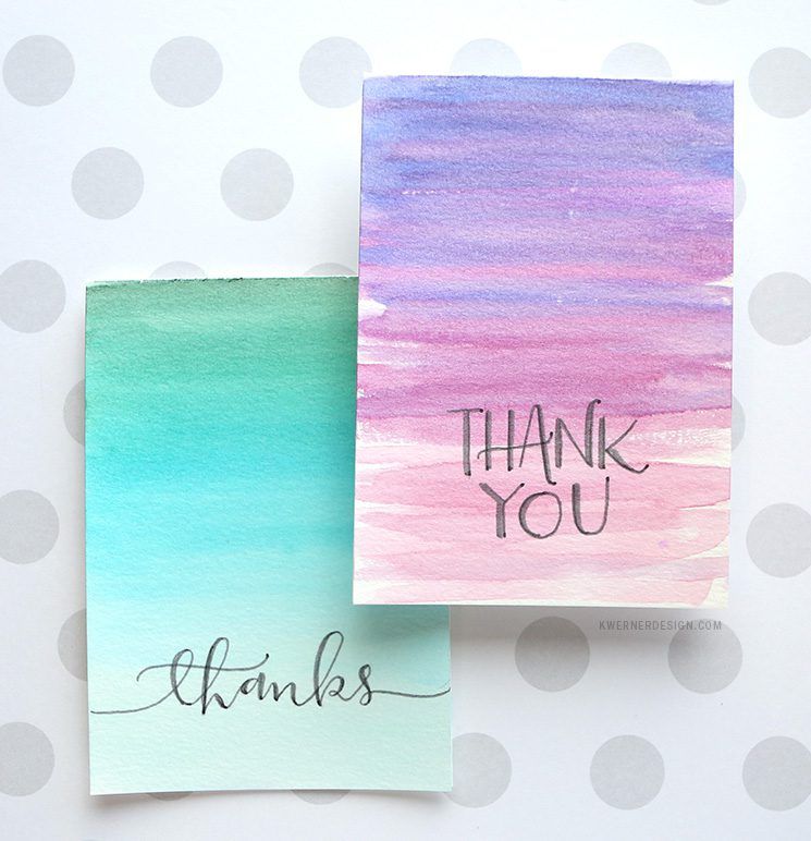 745x772 Easy Diy Thank You Cards Watercolor) Quick And Easy Cards - Watercolor Thank You