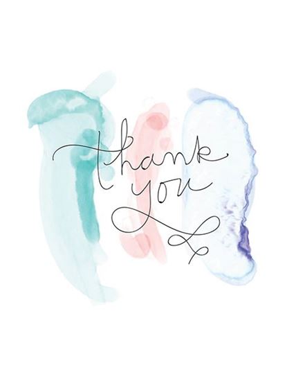 415x550 Note Card Watercolor Cool Tones Thank You - Watercolor Thank You
