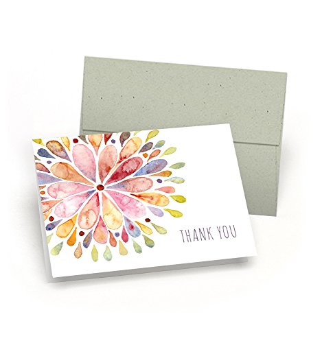469x500 Set Of Thank You Note Cards - Watercolor Thank You