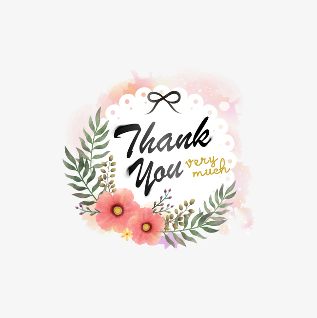 650x651 Watercolor Flowers Thank You, Watercolor Vector, Watercolor - Watercolor Thank You