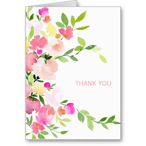 512x512 Floral Watercolor Thank You Card Watercolor Tuts And - Watercolor Thank You Cards