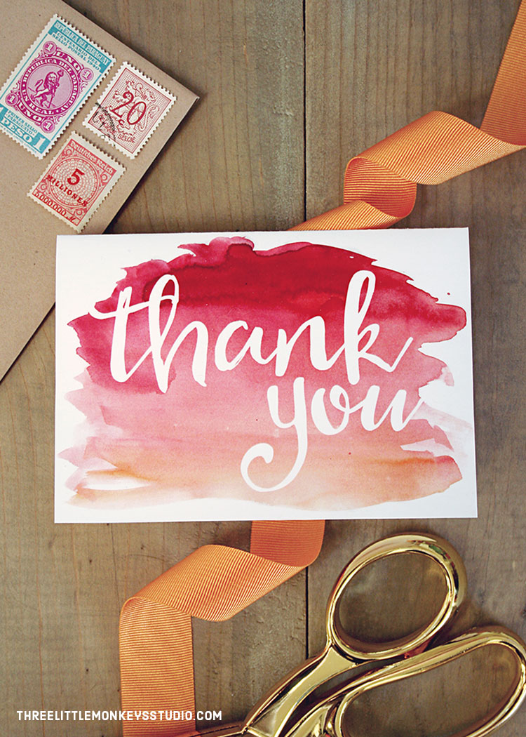 750x1050 Free Watercolor Thank You Cards - Watercolor Thank You Cards