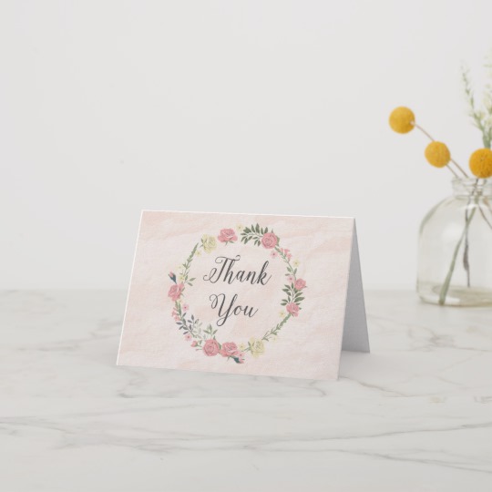 540x540 Roses Watercolor Thank You Card - Watercolor Thank You Cards