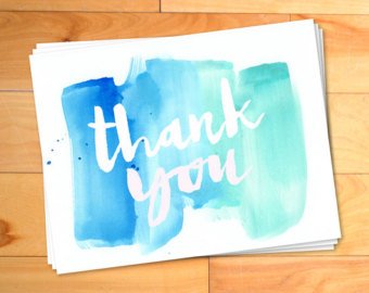 340x270 Thank You Notes Watercolor Thank You Cards Kids Thank You Etsy - Watercolor Thank You Cards
