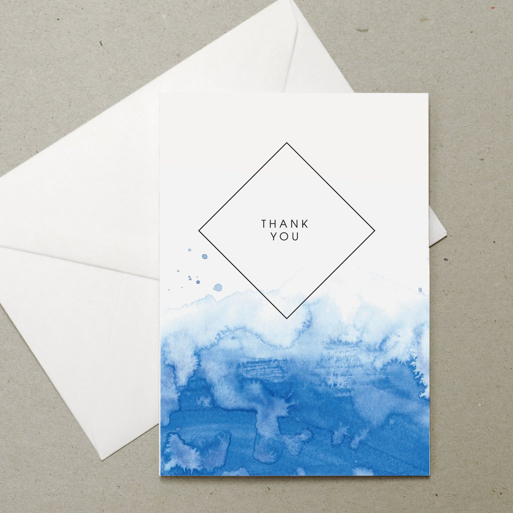1024x1024 Watercolour Thank You Card Dowse - Watercolor Thank You Cards