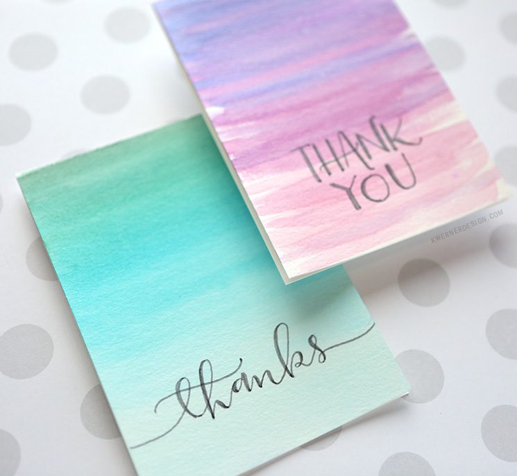 745x686 Easy Diy Thank You Cards Watercolor) Kwernerdesign Blog - Watercolor Thank You Cards