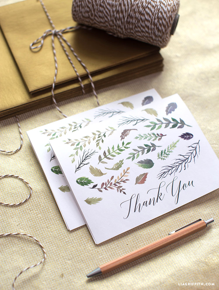 750x992 Fall Leaf Watercolor Thank You Cards - Watercolor Thank You Cards