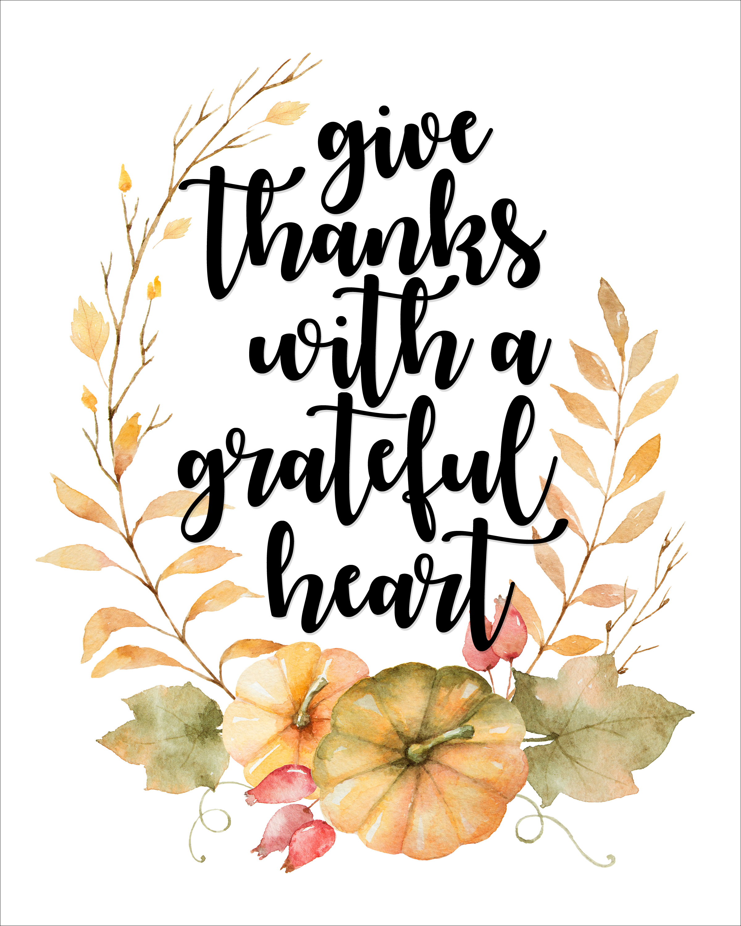2400x3000 Thanksgiving Free Printable - Watercolor Thanksgiving
