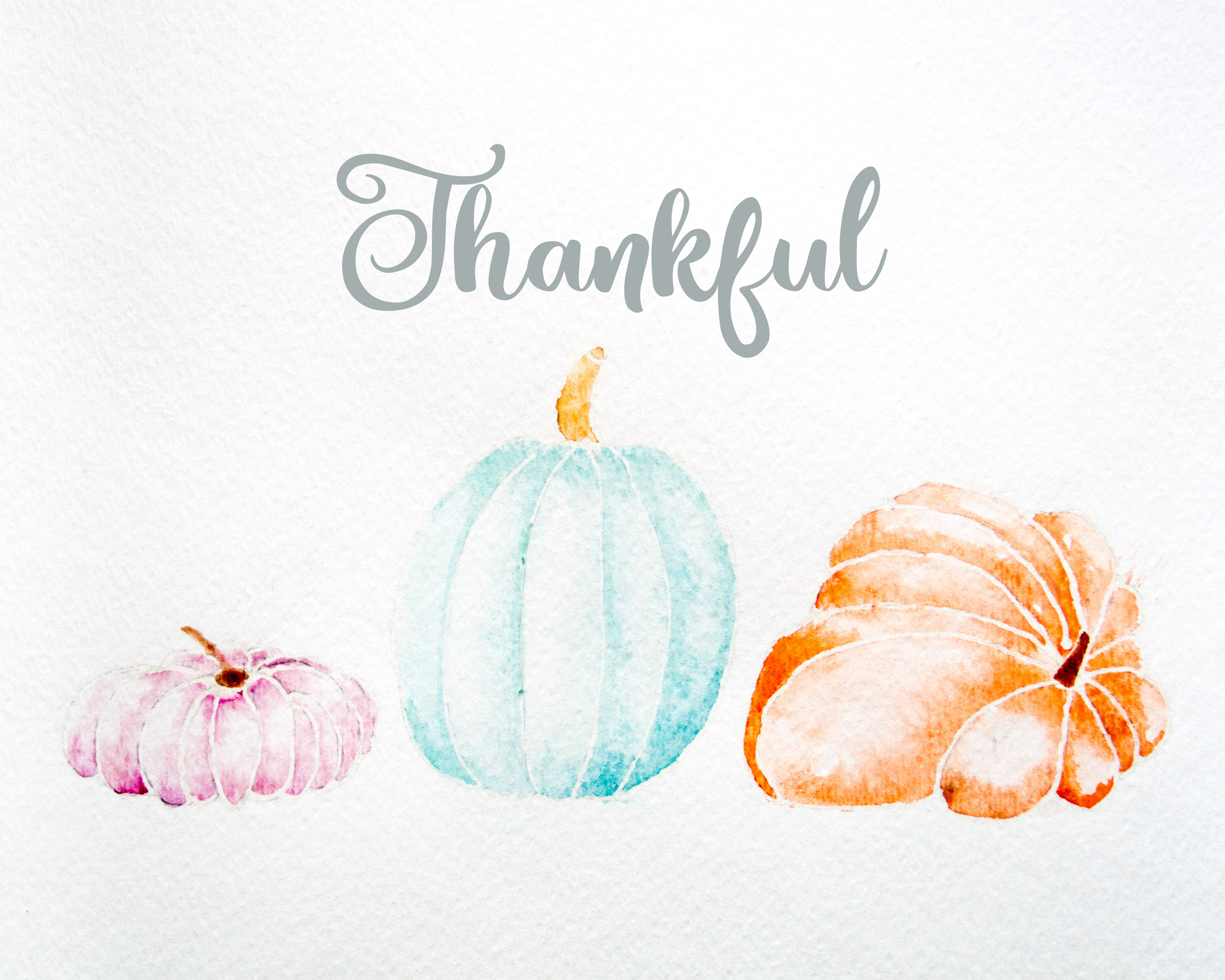 4084x3267 Watercolor Pumpkins Free Thanksgiving Art - Watercolor Thanksgiving