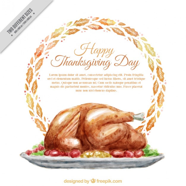 626x626 Watercolor Background Of Dish With Thanksgiving Tasty Turkey - Watercolor Thanksgiving