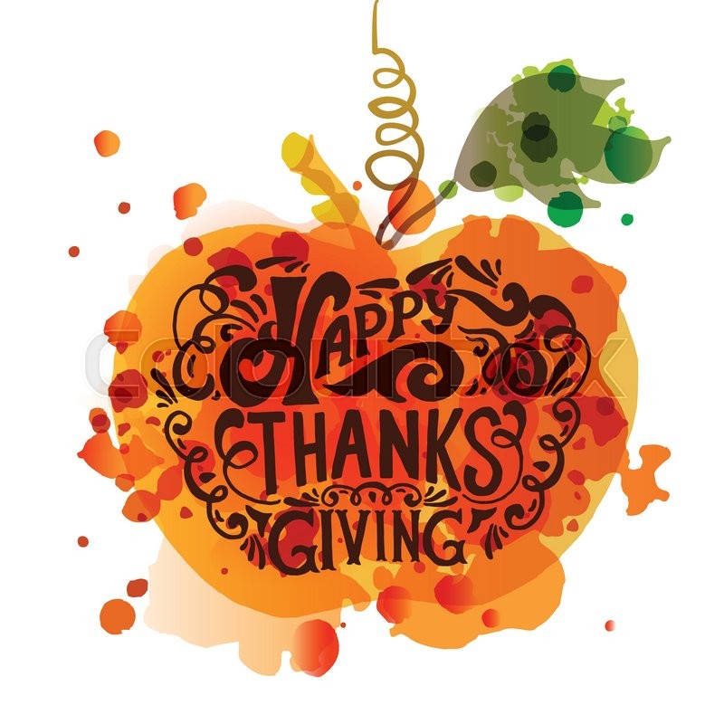 800x800 Watercolor Design Style Happy Thanksgiving Day Logotype, Badge And - Watercolor Thanksgiving