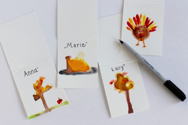 600x400 Watercolor Place Cards For Thanksgiving Make And Takes - Watercolor Thanksgiving Cards