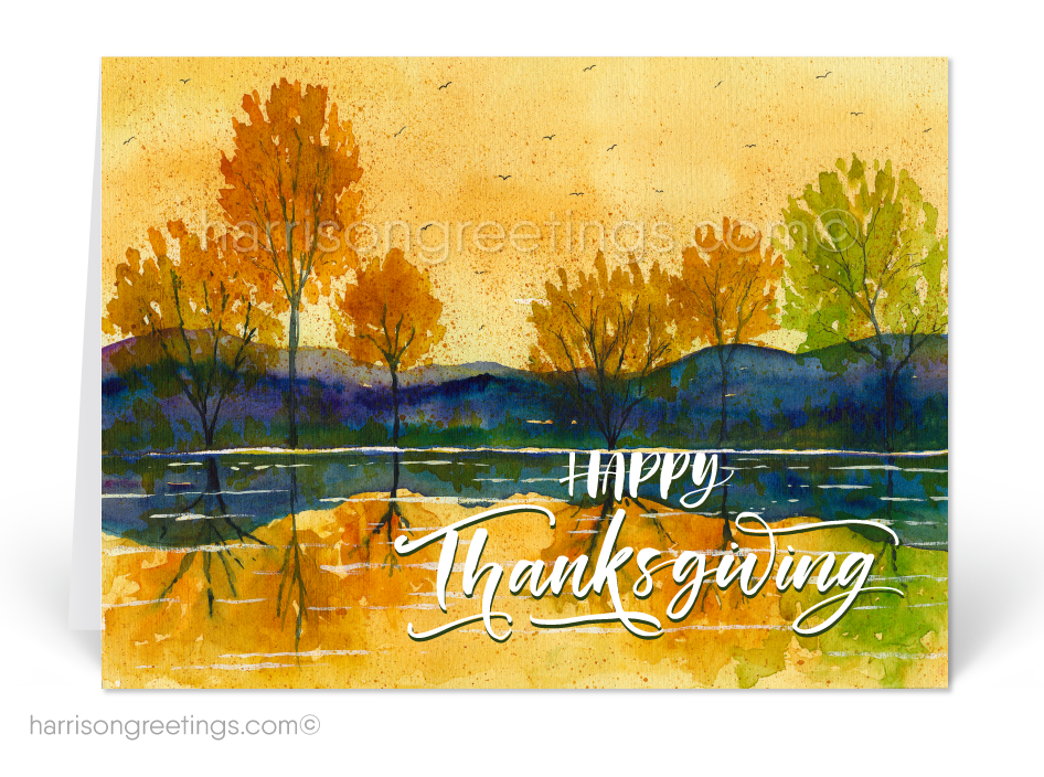 946x704 Watercolor Thanksgiving Cards For Customers [Tg312] Harrison - Watercolor Thanksgiving Cards