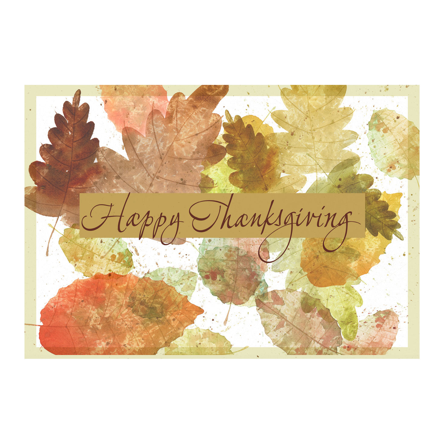 1470x1470 Business Thanksgiving Cards Watercolor Leaves Hallmark - Watercolor Thanksgiving Cards