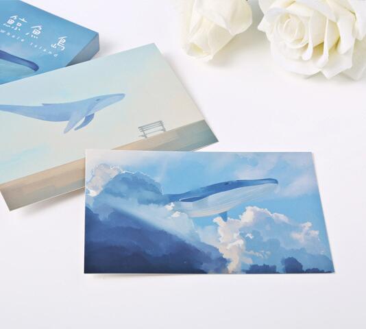 534x480 Watercolor Fashion Whale Theme Cards Pack 14.39.3cm Diy Message - Watercolor Theme