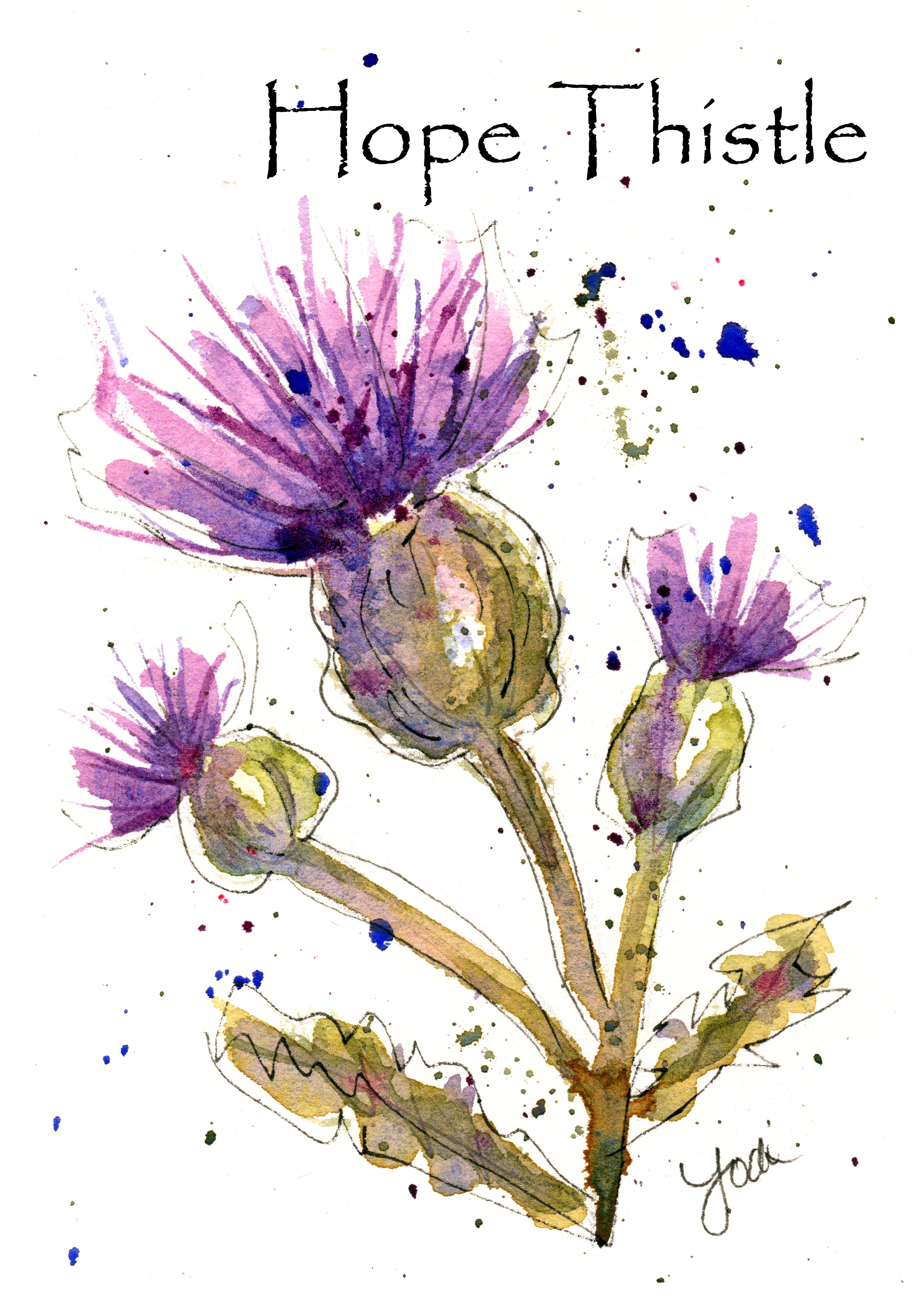 5644x8143 April 2016 The Creative Life In Between - Watercolor Thistle