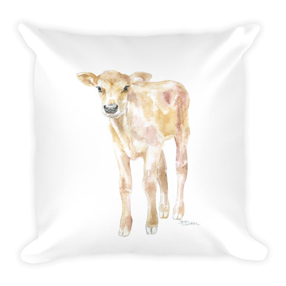 1000x1000 Jersey Calf Watercolor Throw Pillow Susan Windsor - Watercolor Throw Pillows