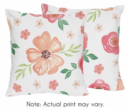 498x431 Peach And Green Decorative Accent Throw Pillows For Watercolor - Watercolor Throw Pillows