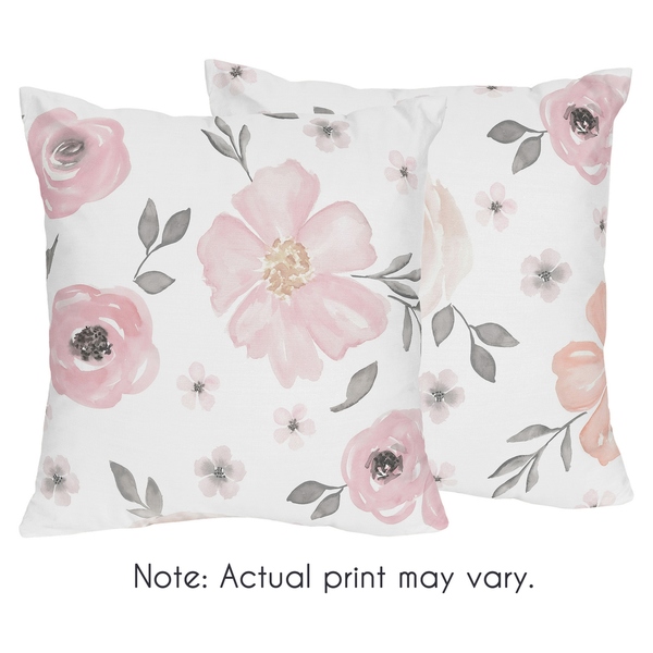 600x600 Shop Sweet Jojo Designs Blush Pink, Grey And White Watercolor - Watercolor Throw Pillows