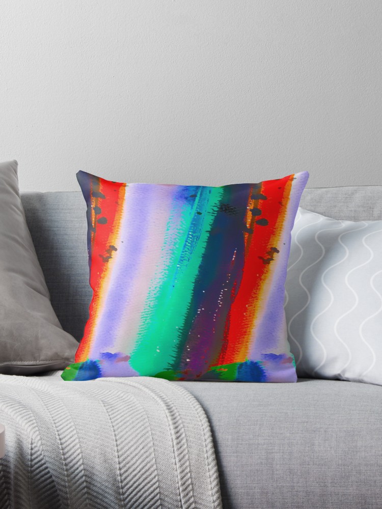 750x1000 Striped Watercolor Throw Pillows By Daria Rosen Redbubble - Watercolor Throw Pillows