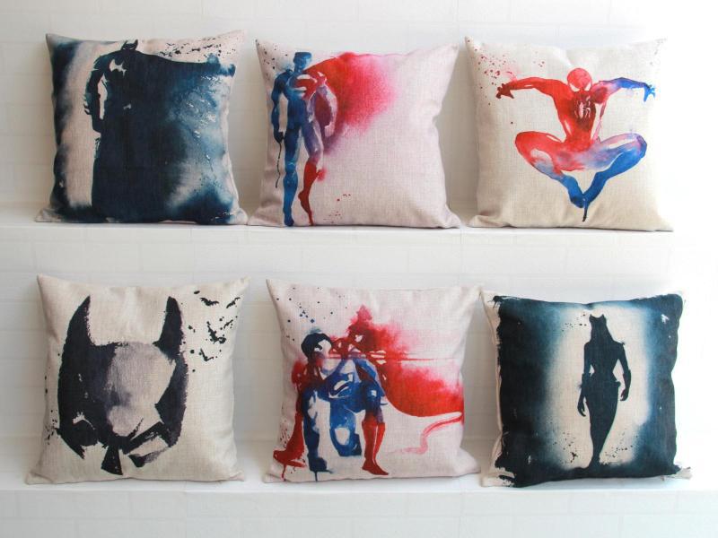 800x600 Buy Batman Pillow Cover, Watercolor Batman - Watercolor Throw Pillows
