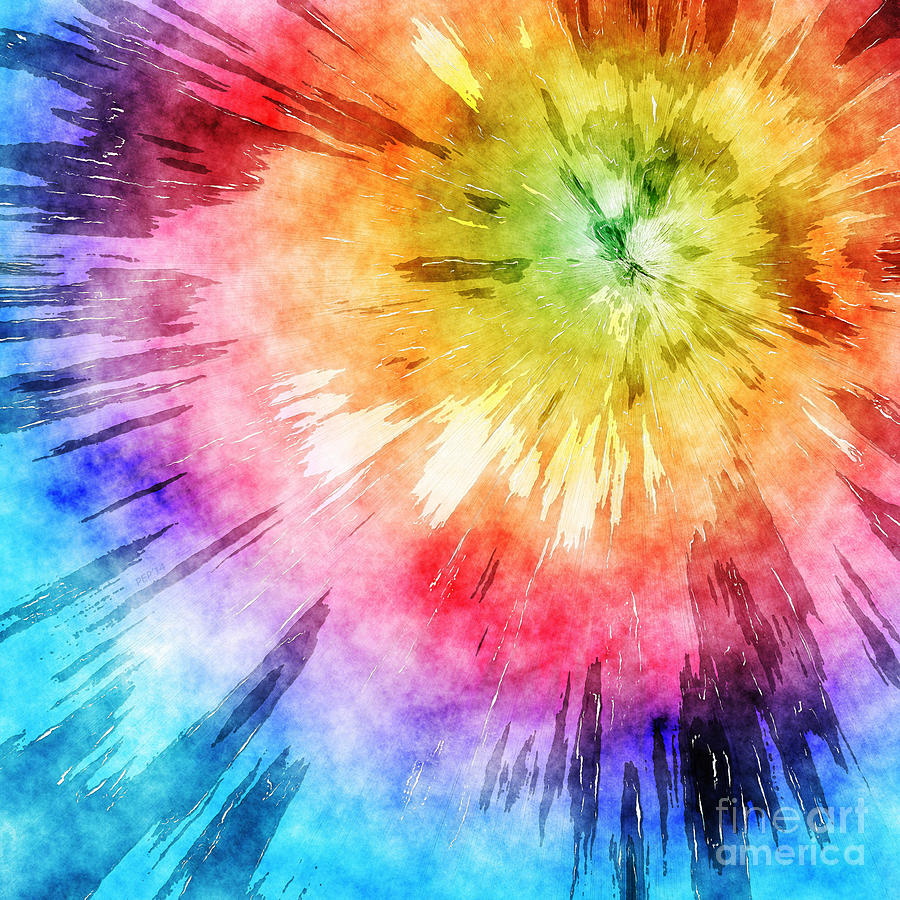 900x900 Tie Dye Watercolor Digital Art By Phil Perkins - Watercolor Tie Dye