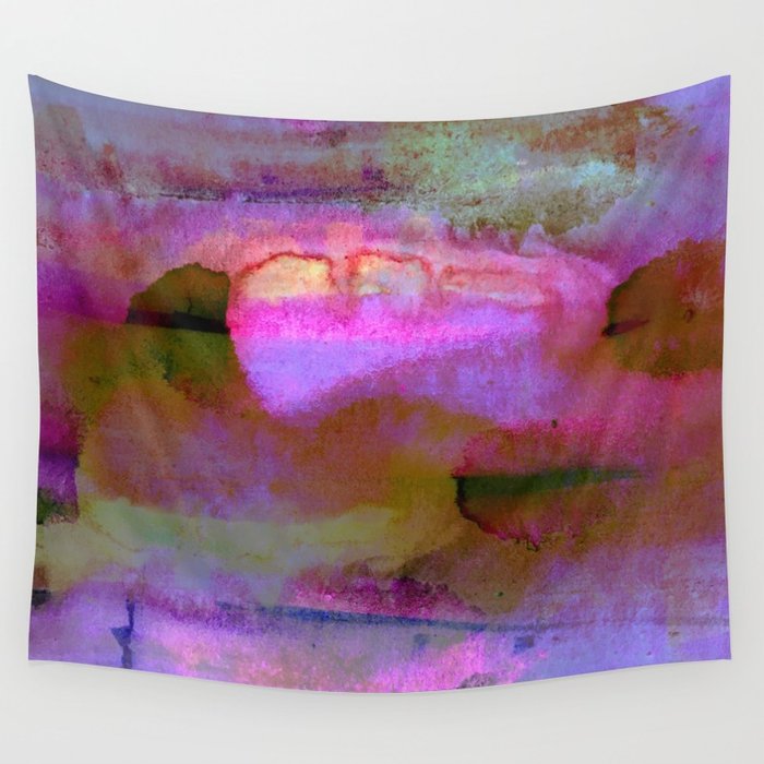 700x700 Watercolor Tie Dye Purple Sunset Painting Wall Tapestry By - Watercolor Tie Dye