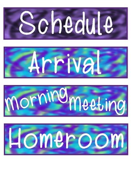 270x350 Watercolor Tie Dye Schedule Cards - Watercolor Tie Dye