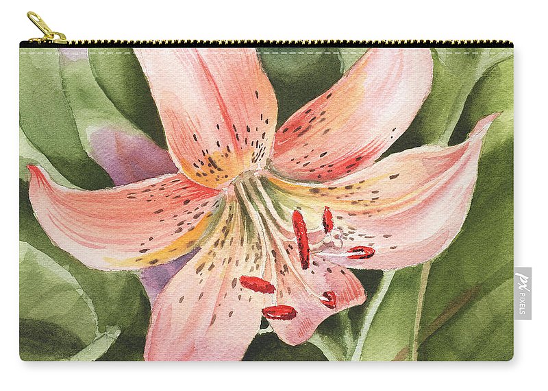 800x570 Tiger Lily Watercolor By Irina Sztukowski Carry All Pouch For Sale - Watercolor Tiger Lily
