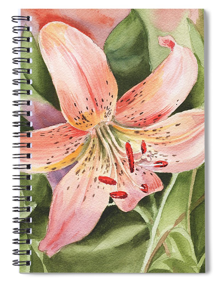 770x1000 Tiger Lily Watercolor By Irina Sztukowski Spiral Notebook For Sale - Watercolor Tiger Lily