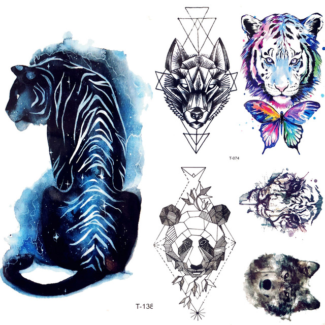 640x640 Blue Star Galaxy Universe Tiger Watercolor Forest Women Hand - Watercolor Tiger Tattoo